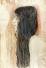 Girl with Long Hair, with a sketch for 'Nude Veritas' 1899